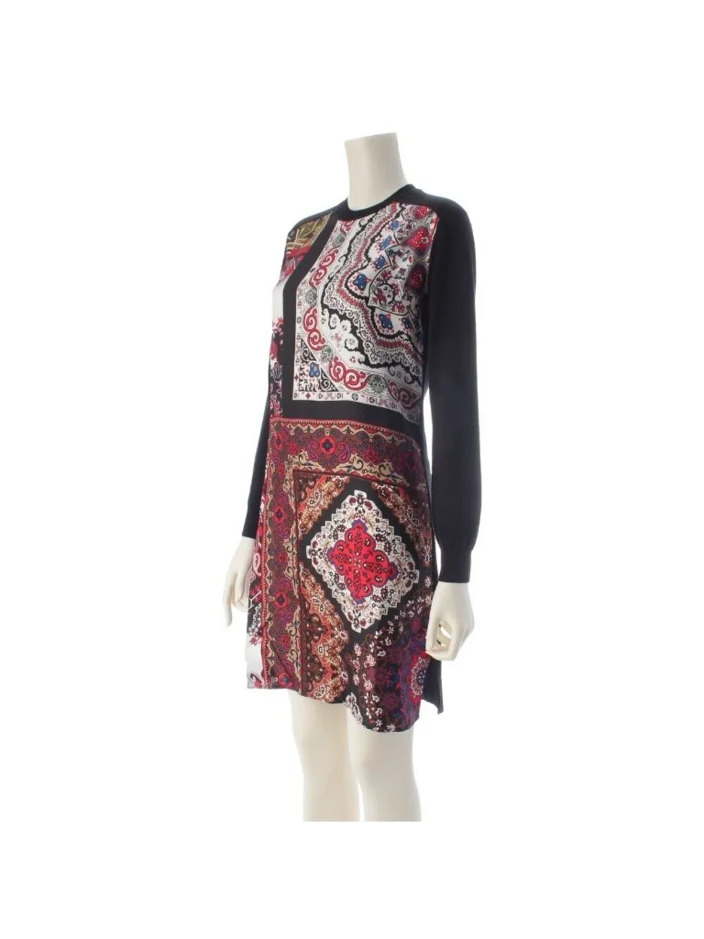 Louis Vuitton Wool Silk Switch Tunic Scarf Style Long Dress Top Multicolor XS